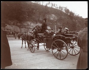 View of Military Men, including Rear Admiral Robley Dunglison Evans, and the Prince in a Carriage at West Point, 1905